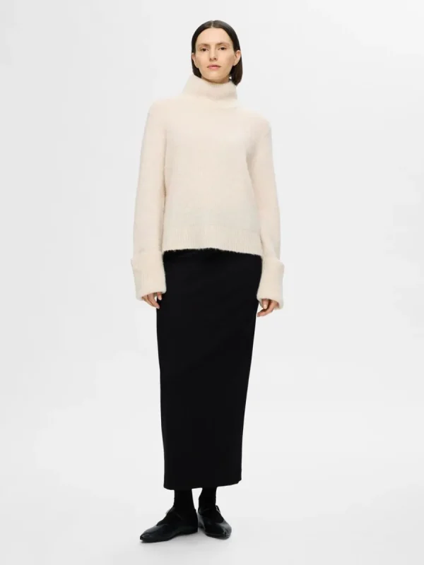 SELECTED POLOKRAGE TRÖJA Beige Hot