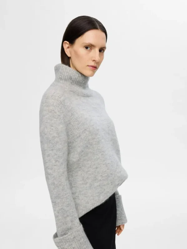 SELECTED POLOKRAGE TRÖJA Grey New