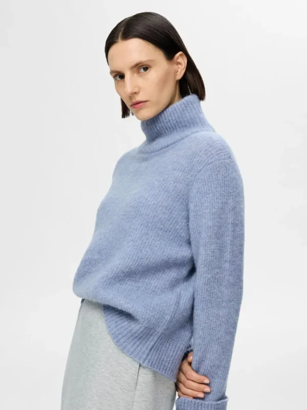 SELECTED POLOKRAGE TRÖJA Blue Store