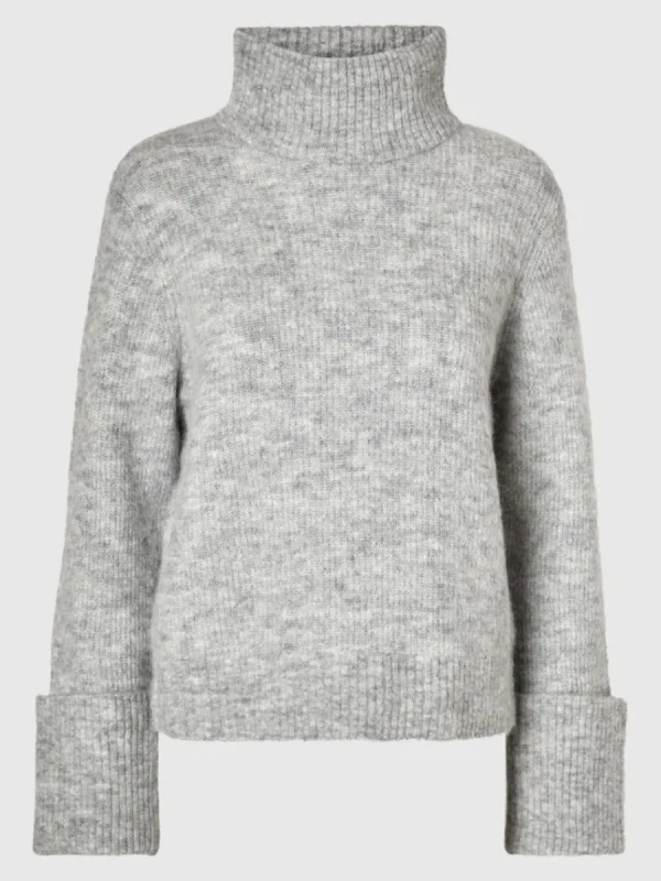 SELECTED POLOKRAGE TRÖJA Grey New