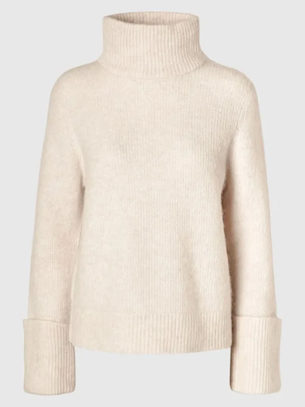 SELECTED POLOKRAGE TRÖJA Beige Hot