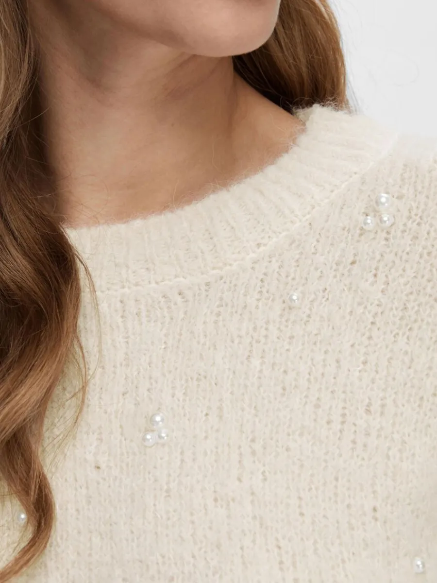 prldetalj_trja_3.webp SELECTED PÄRLDETALJ TRÖJA Beige Best Sale