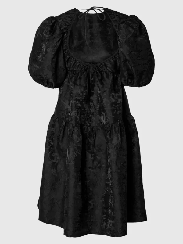 SELECTED PUFFÄRMAR MIDIKLÄNNING Black Cheap