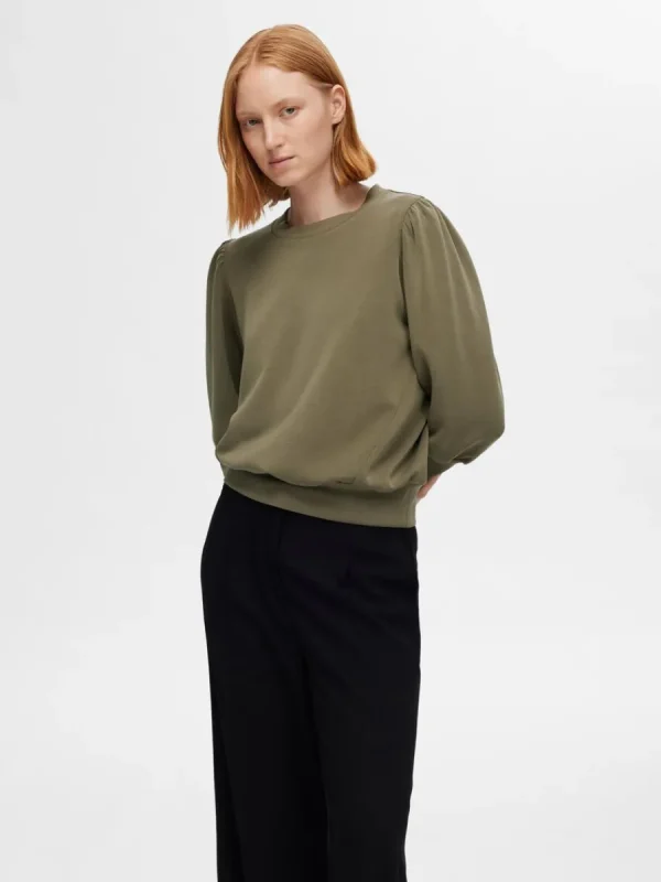 SELECTED PUFFÄRMAR SWEATSHIRT Green Clearance