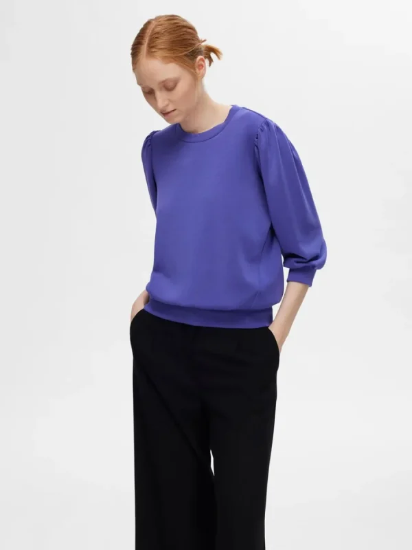 SELECTED PUFFÄRMAR SWEATSHIRT Purple Discount