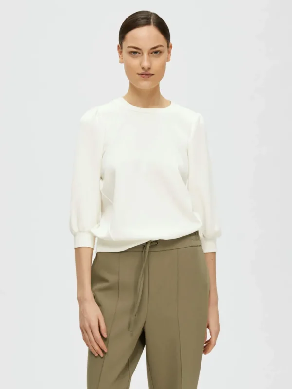 SELECTED PUFFÄRMAR SWEATSHIRT White Online