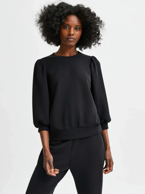 SELECTED PUFFÄRMAR SWEATSHIRT Black Outlet