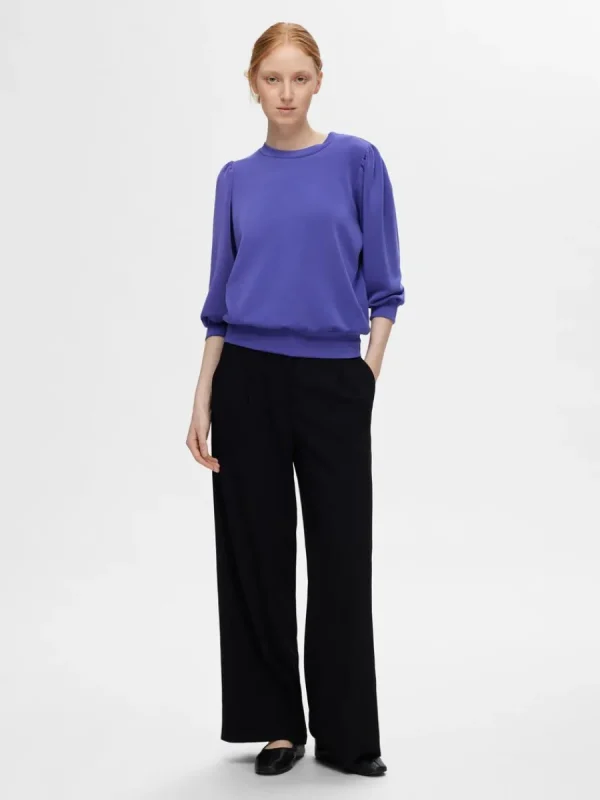 SELECTED PUFFÄRMAR SWEATSHIRT Purple Discount