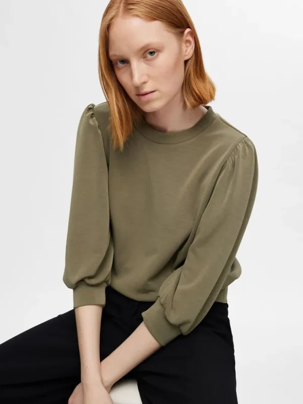 SELECTED PUFFÄRMAR SWEATSHIRT Green Clearance