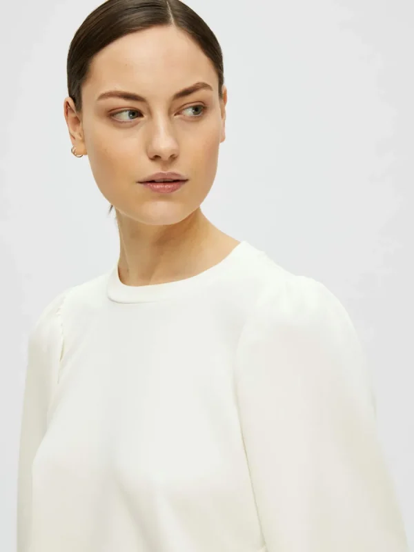 SELECTED PUFFÄRMAR SWEATSHIRT White Online