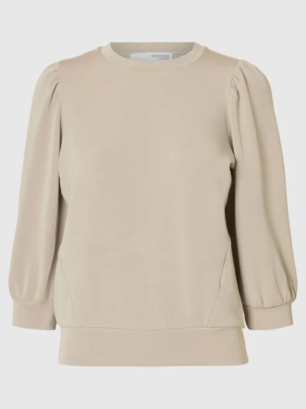 SELECTED PUFFÄRMAR SWEATSHIRT Beige New