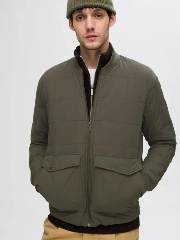 SELECTED QUILTAD BOMBERJACKA Grey Online