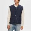 SELECTED QUILTAD VÄST Blue Hot