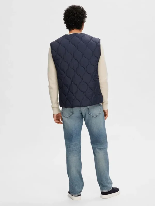 SELECTED QUILTAD VÄST Blue Hot