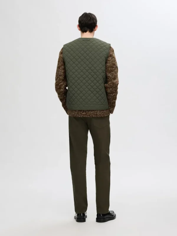 SELECTED QUILTAD VÄST Green Online