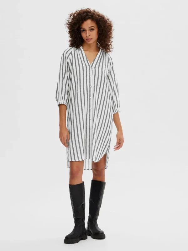 SELECTED RANDIG BOMULL SKJORTKLÄNNING White Store