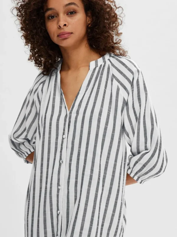 SELECTED RANDIG BOMULL SKJORTKLÄNNING White Store
