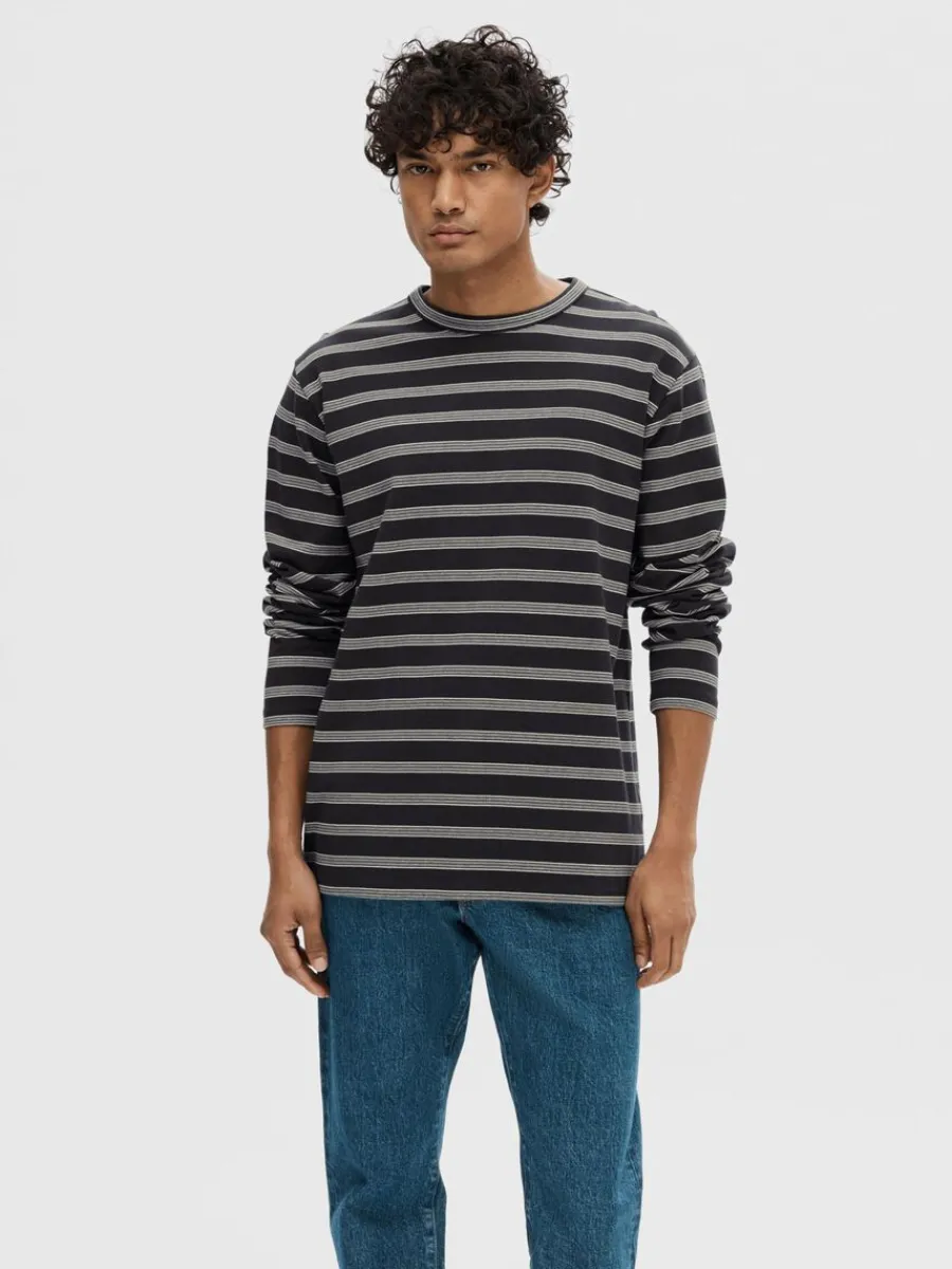 randig_bomull_sweatshirt_0.webp SELECTED RANDIG BOMULL SWEATSHIRT Blue Best