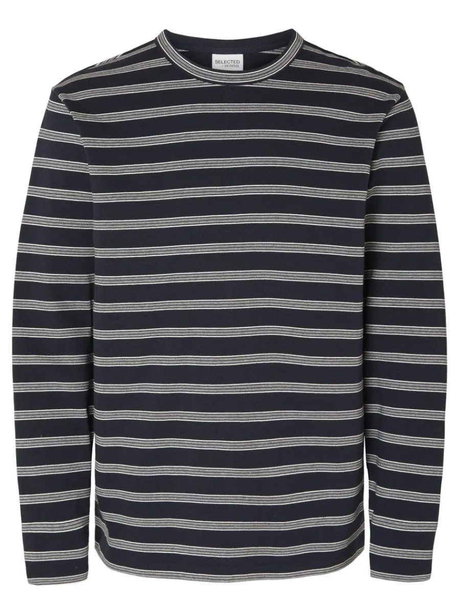 randig_bomull_sweatshirt_4.webp SELECTED RANDIG BOMULL SWEATSHIRT Blue Best
