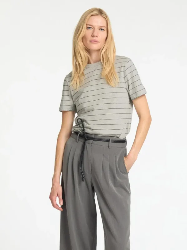 SELECTED RANDIG BOMULL T-SHIRT Grey Store