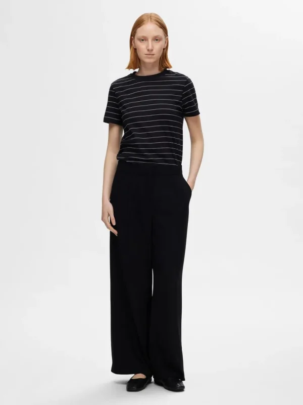 SELECTED RANDIG BOMULL T-SHIRT Black Clearance