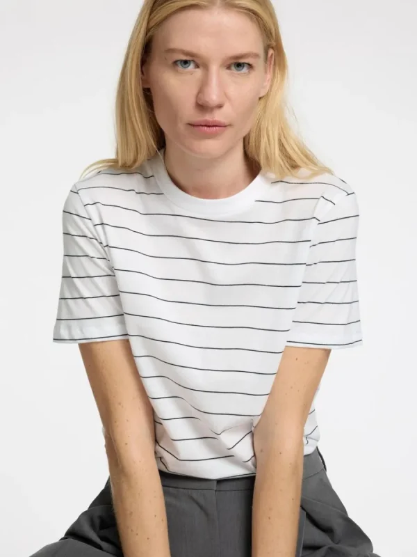 SELECTED RANDIG BOMULL T-SHIRT White Cheap