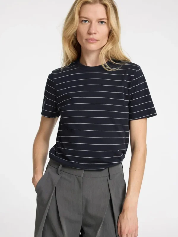 SELECTED RANDIG BOMULL T-SHIRT Blue Fashion