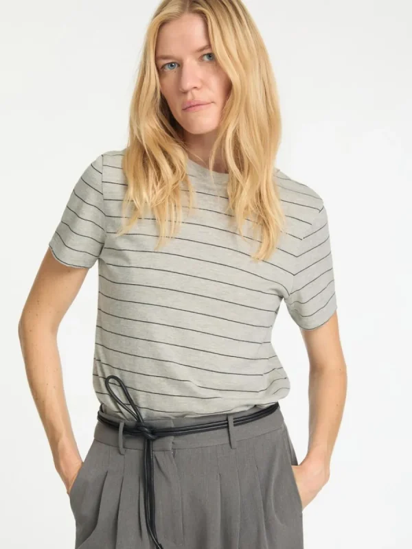 SELECTED RANDIG BOMULL T-SHIRT Grey Store