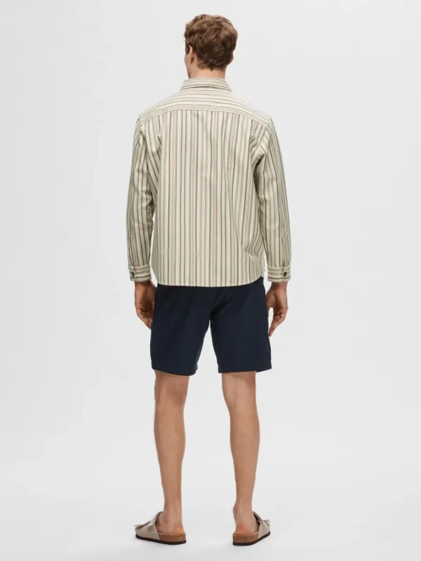 SELECTED RANDIG BOMULL ÖVERSKJORTA Beige Sale