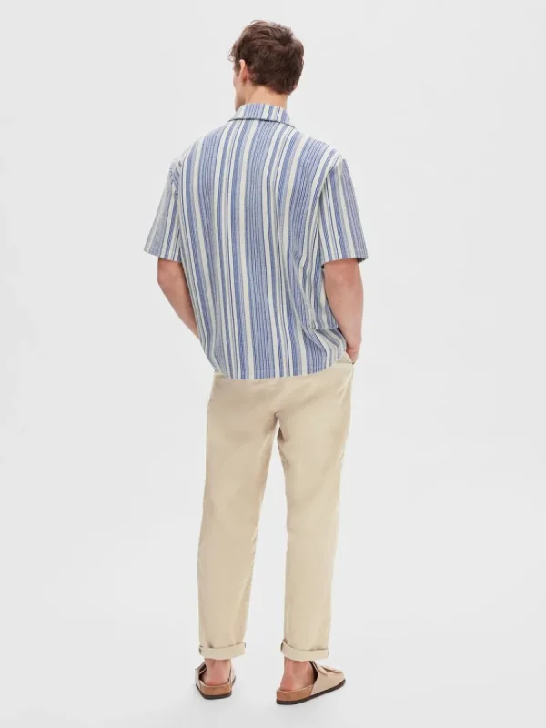 SELECTED RANDIG KORTÄRMAD SKJORTA Blue Fashion