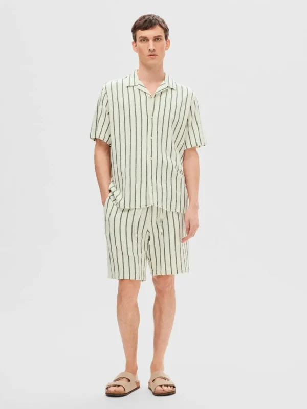 SELECTED RANDIG KORTÄRMAD SKJORTA Green Cheap
