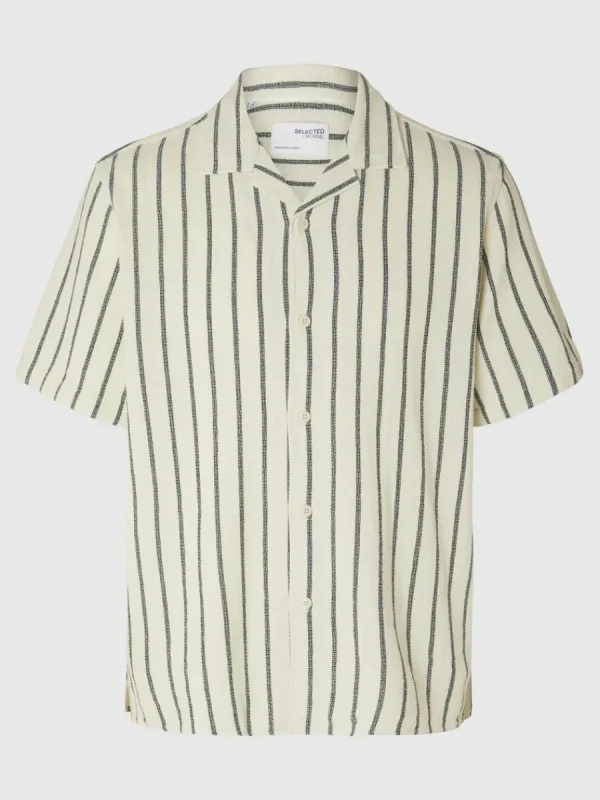 SELECTED RANDIG KORTÄRMAD SKJORTA Green Cheap