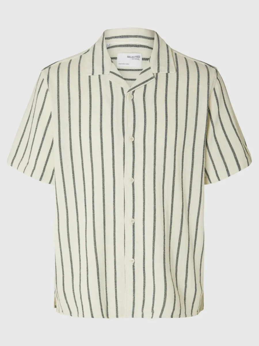 randig_kortrmad_skjorta_4.webp SELECTED RANDIG KORTÄRMAD SKJORTA Green Cheap