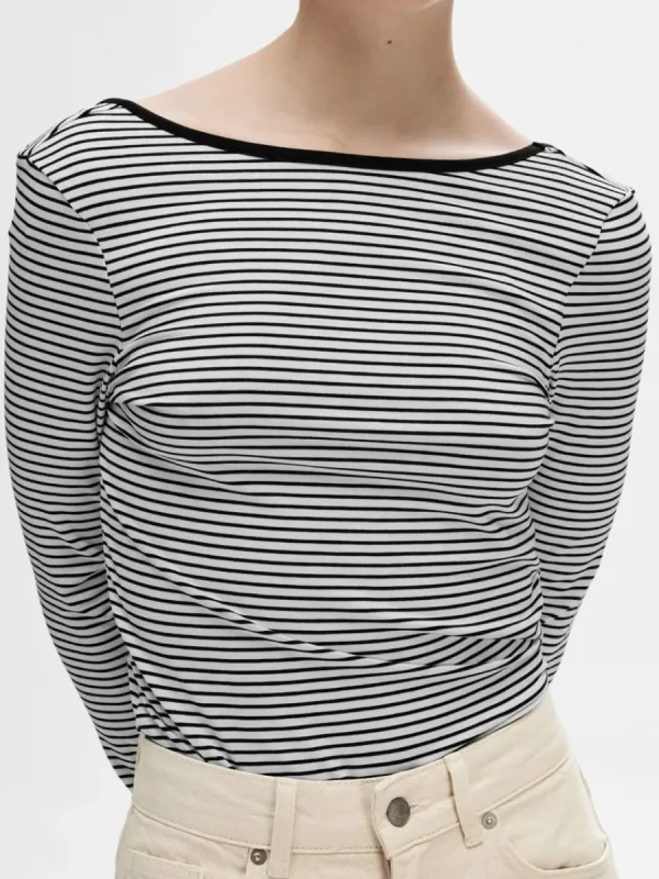SELECTED RANDIG, LÅGT SKUREN RYGG TOPP Black Sale