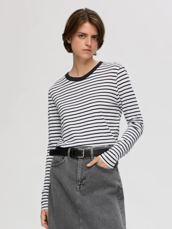 SELECTED RANDIG LÅNGÄRMAD T-SHIRT Black Fashion