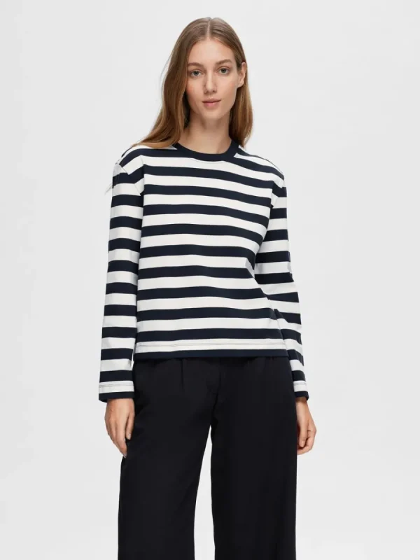 SELECTED RANDIG LÅNGÄRMAD T-SHIRT Blue Hot