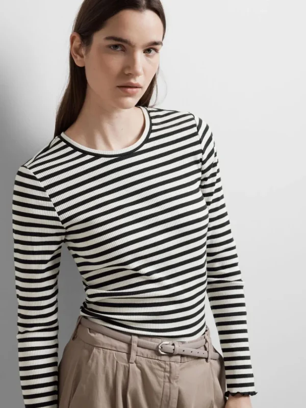 SELECTED RANDIG LÅNGÄRMAD T-SHIRT Black Flash Sale
