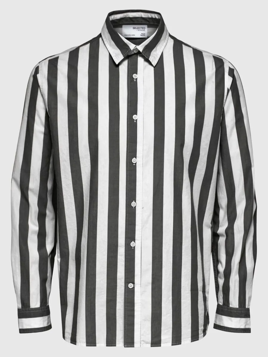 randig_skjorta_4.webp SELECTED RANDIG SKJORTA Black Best Sale