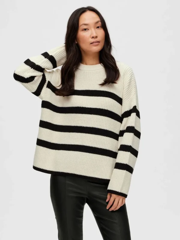 SELECTED RANDIG STICKAD TRÖJA White Online