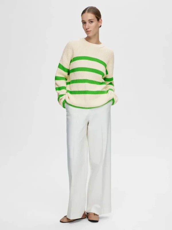 SELECTED RANDIG STICKAD TRÖJA Green Sale