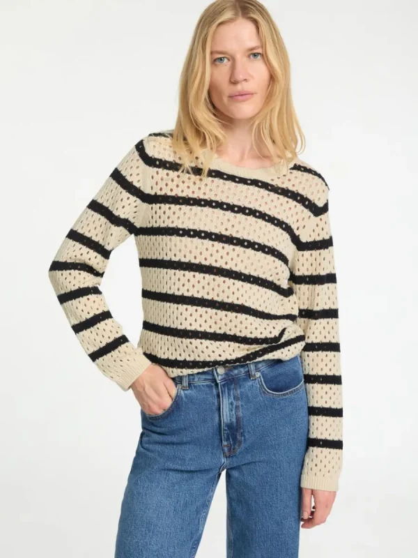 SELECTED RANDIG STICKAD TRÖJA Beige Sale