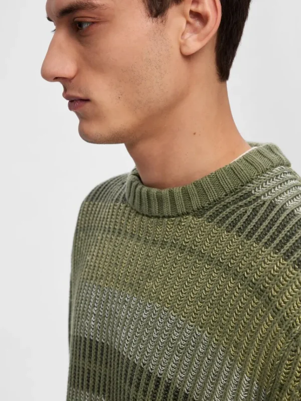 SELECTED RANDIG STICKAD TRÖJA Green Shop