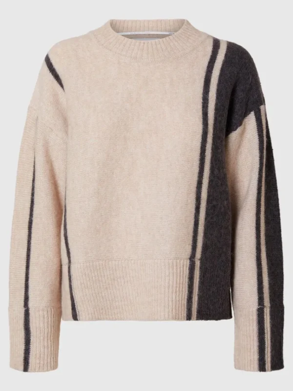 SELECTED RANDIG TRÖJA Beige Best