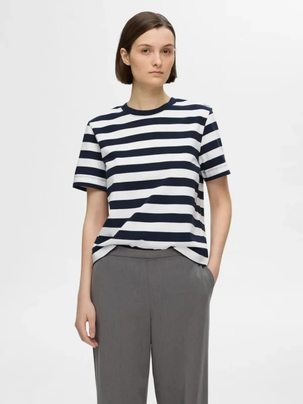 SELECTED RANDIG T-SHIRT Blue Cheap