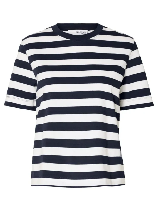 SELECTED RANDIG T-SHIRT Blue Cheap