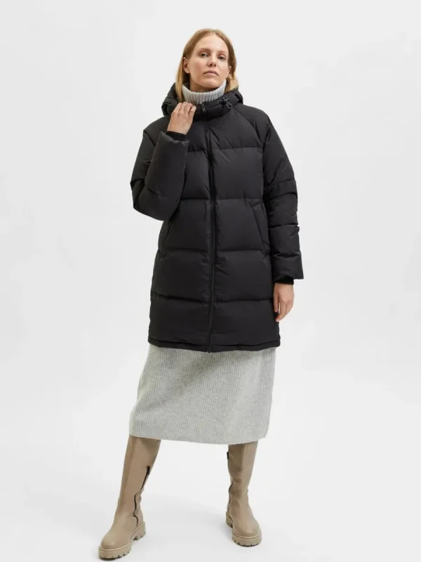 SELECTED RE:DOWN® LÅNG MODELL DUNJACKA Black Hot