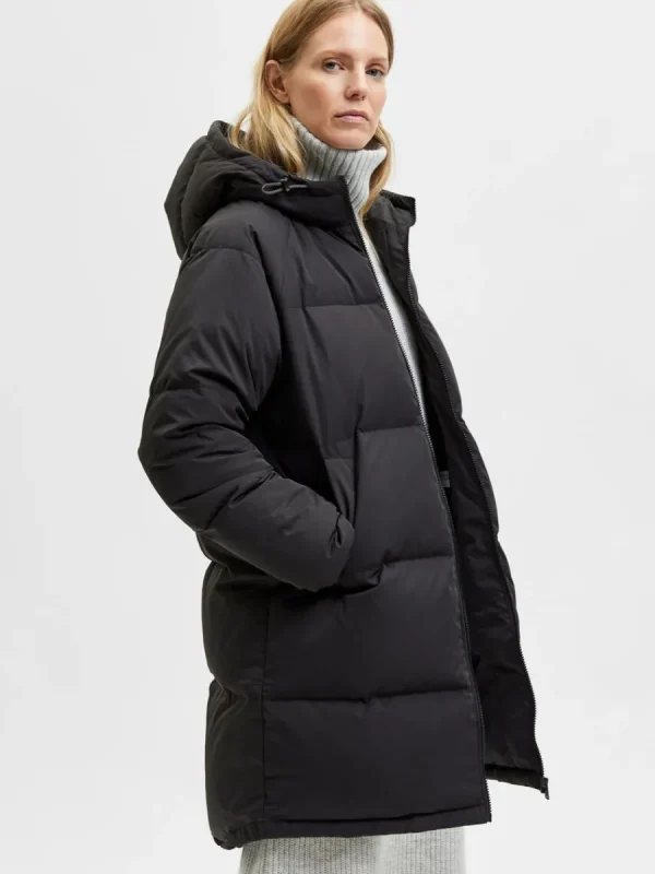 SELECTED RE:DOWN® LÅNG MODELL DUNJACKA Black Hot
