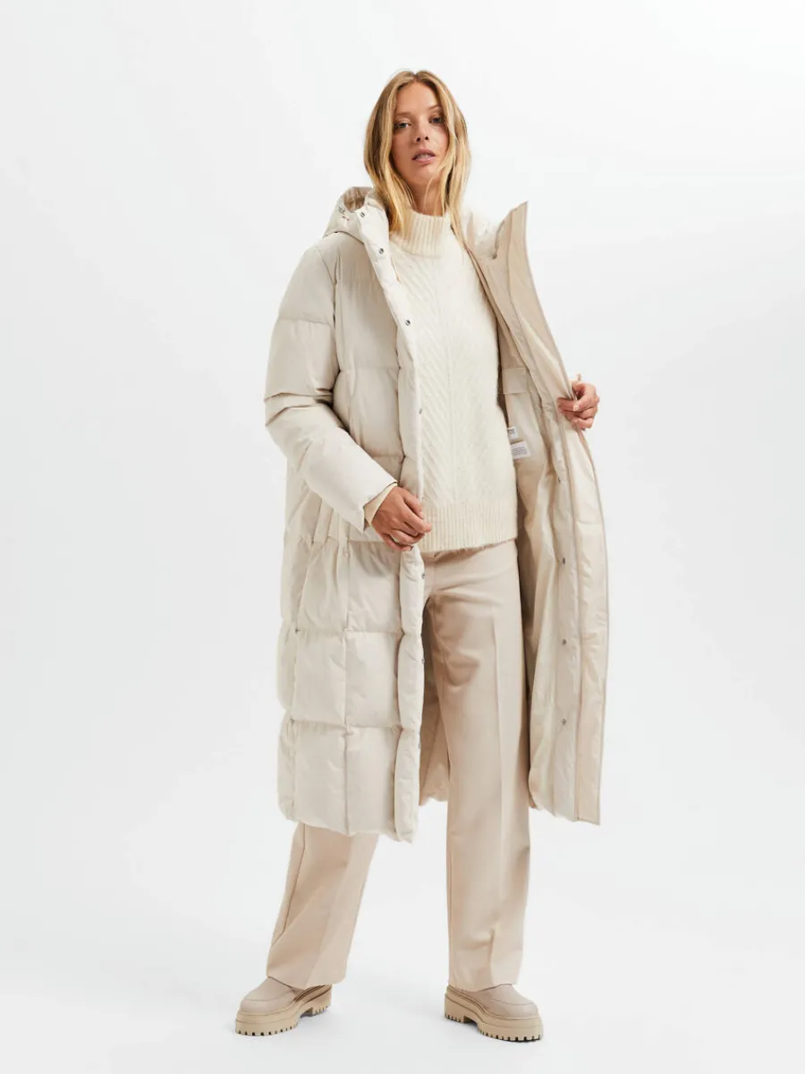 redown_lng_modell_pufferj_0.webp SELECTED RE:DOWN® LÅNG MODELL PUFFERJACKA Beige Cheap