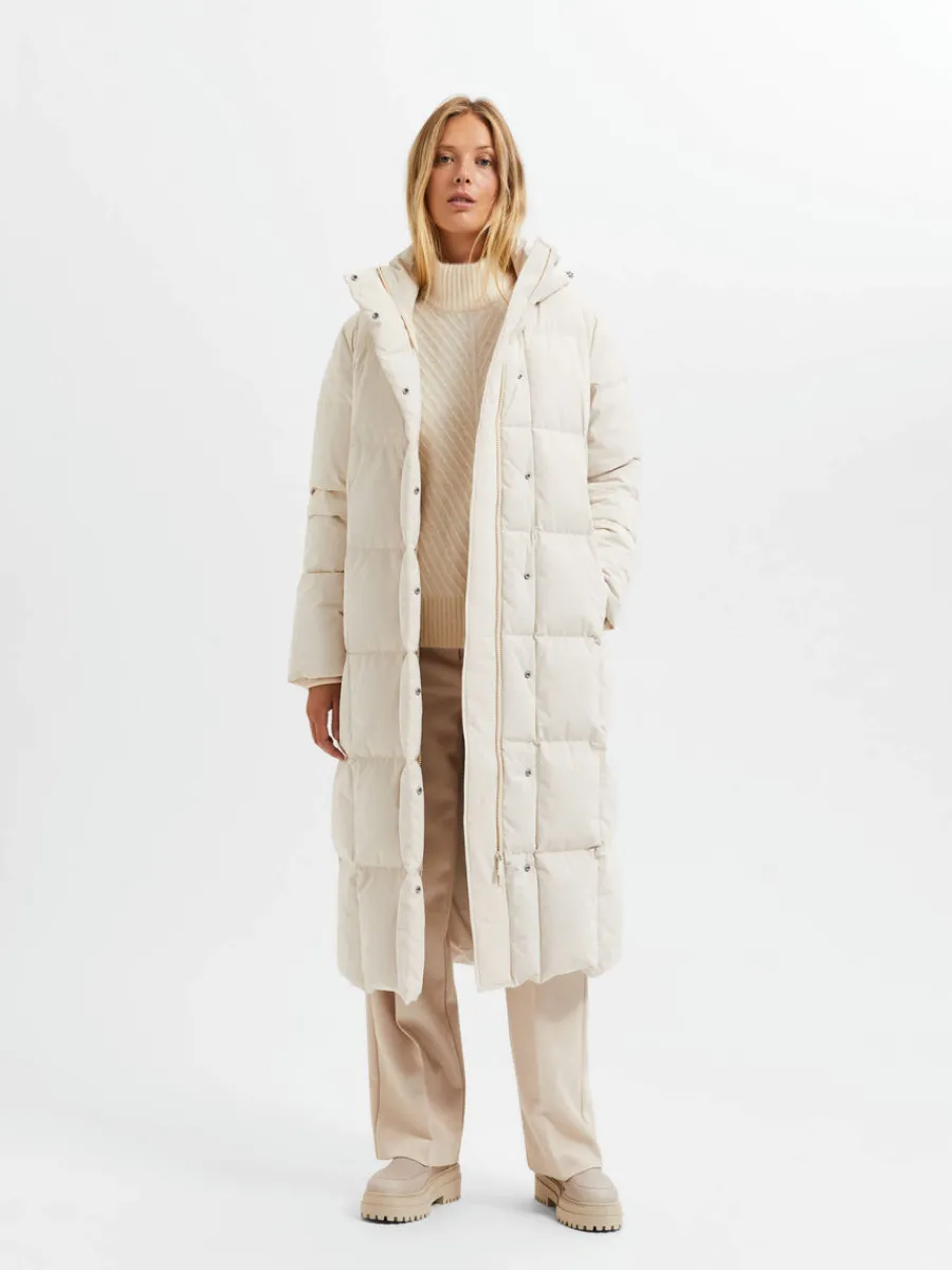 redown_lng_modell_pufferj_1.webp SELECTED RE:DOWN® LÅNG MODELL PUFFERJACKA Beige Cheap