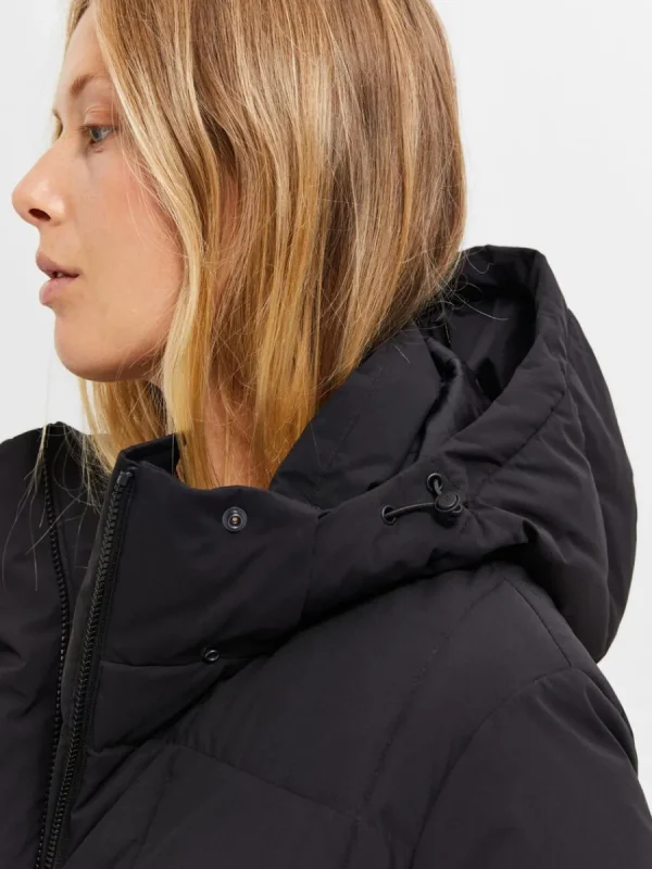 SELECTED RE:DOWN® LÅNG MODELL PUFFERJACKA Black Sale